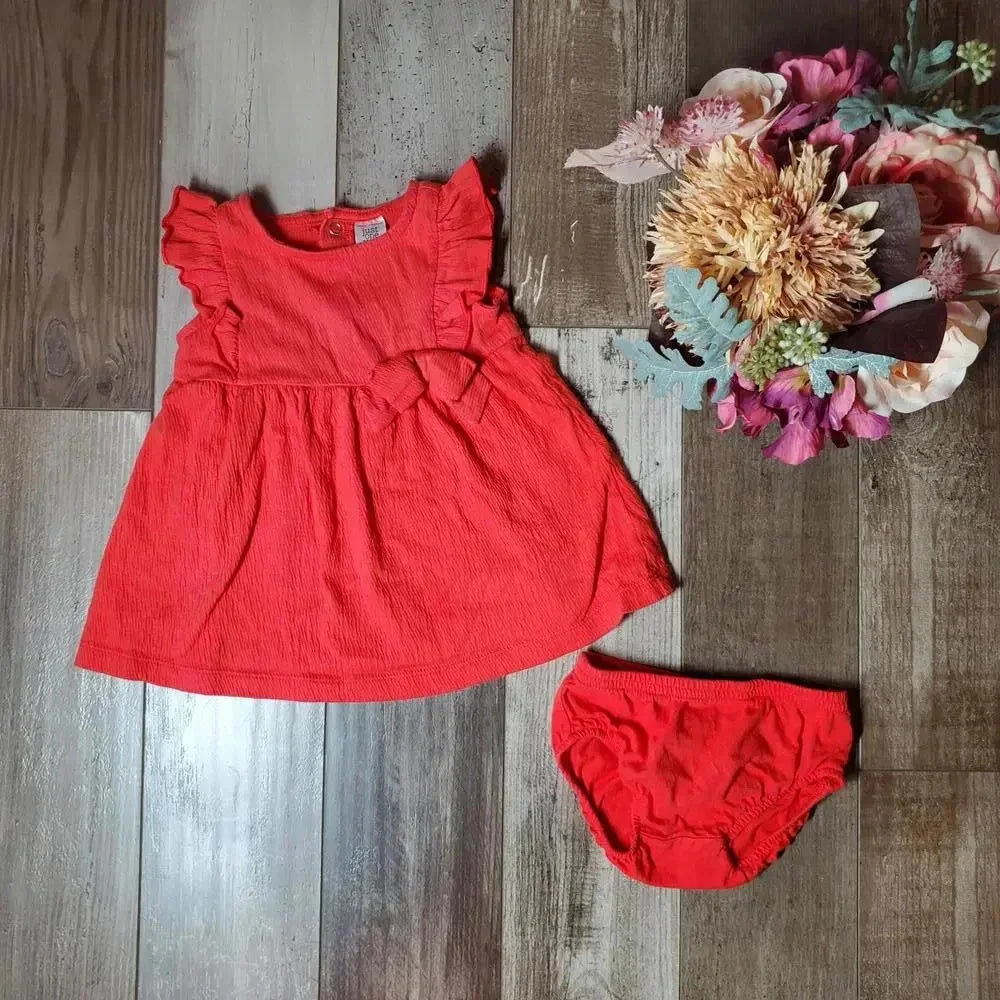 2pc Red Just One You made by Carter's Size 6m Gauze Baby Girl Outfit